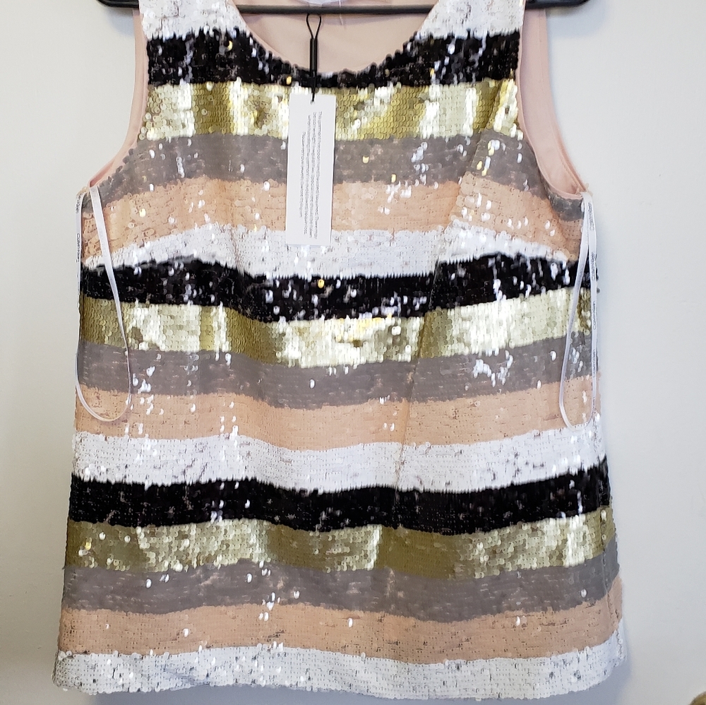 Calvin Klein sequine striped women's blouse